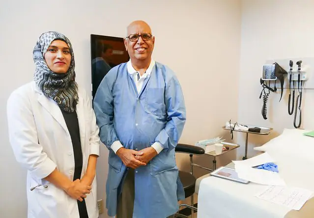 muslim doctors smiling