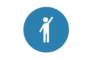 icon of user raising hand