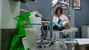 dentist giving patient novocaine