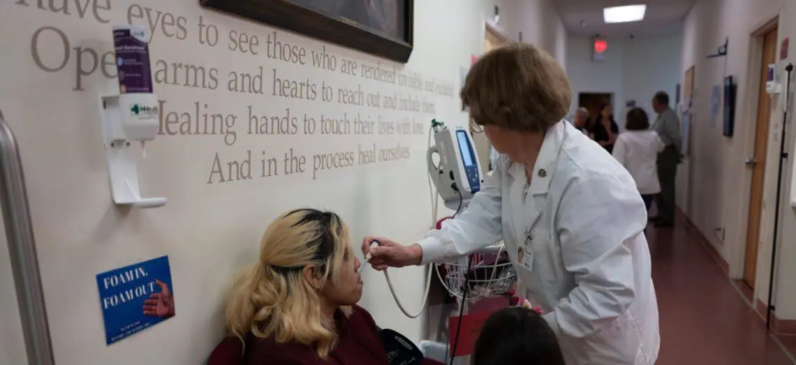 VIM Clinic with Patient being triaged