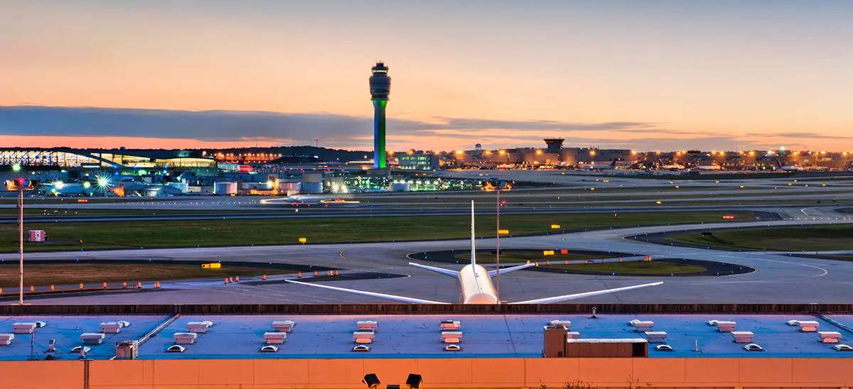 AtlantaHartsfieldJacksonAtlantaInternationalAirportSunsetPlanes