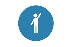 icon of user raising hand