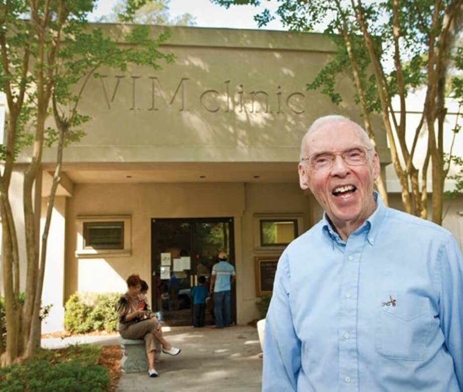 Dr. Jack McConnell smiling in front of the VIM clinic