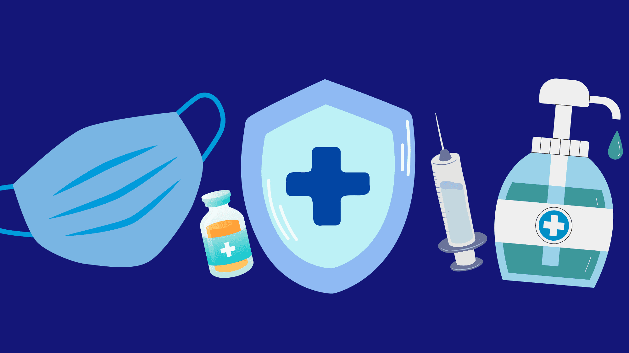 COVID-19 Vaccine Mask Sanitizer Graphic